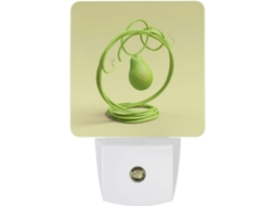 Luminária de parede noturna com sensor, luz noturna suave em formato de planta, luzes LED brancas para o quarto.