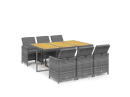 Garden Dining Set, Garden Dining Sets Vidaxl Cinzeto Rattan / Vime (163 Cm Table Length)