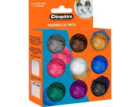 Cléopâtre Pó de Mica Conjunto de cores 9 potes, brilhos, 9 cores FERRAMENTA DE MODELAGEM