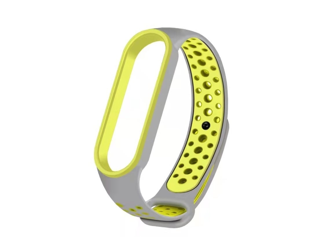 Pulseira De Relógio Lurelia Para Xiaomi Mi Band 3/4 Em Silicone Bicolor Verde Cinza