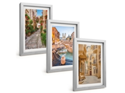Composição De Quadros Ruas Charmosas, Fontes Espelharte (3 Peças 20x30 Cm)