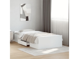 Vidaxl Estrutura De Cama C/ Gavetas 100x200cm Derivados Madeira Branco