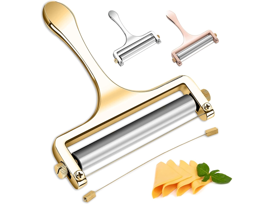 Ralador De Queijo Em Aço Inoxidável Com Fio Ajustável Para Cheddar, Gruyère, Raclette, Mussarela E Gouda