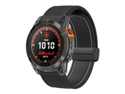 Bracelete para Garmin Silicone dobrável com fivela magnética rápida preto e branco (22mm)