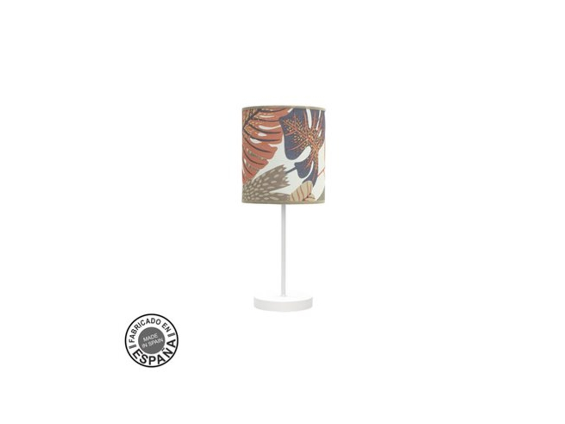Candeeiro De Mesa Pequeno Etíope 1xe14 Branco/impresso 47x16x16 Cm Fabrilamp
