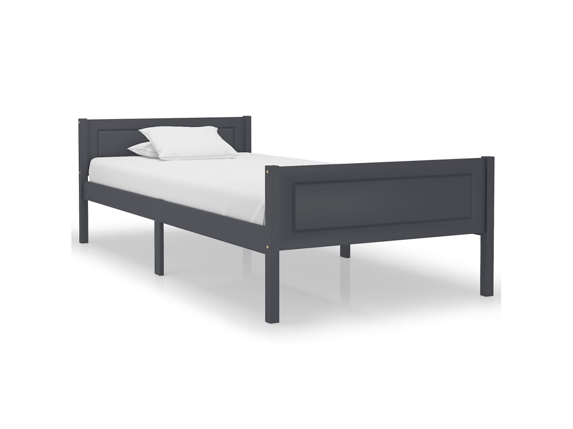 Bed Frame, Bed Frames Vidaxl Cinzeto Madeira De Pinho (100 X 200 Cm)
