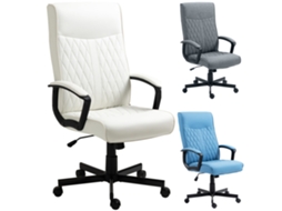 Cadeira de Escritório com Encosto Alto com Altura Ajustável e Função de Inclinação 65x65x102 112,5 Cm Branco Sujo Ge