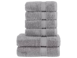 Vidaxl 6pcs Conjunto Toalhas Banho Premium Solund 600 Gsm Cinza