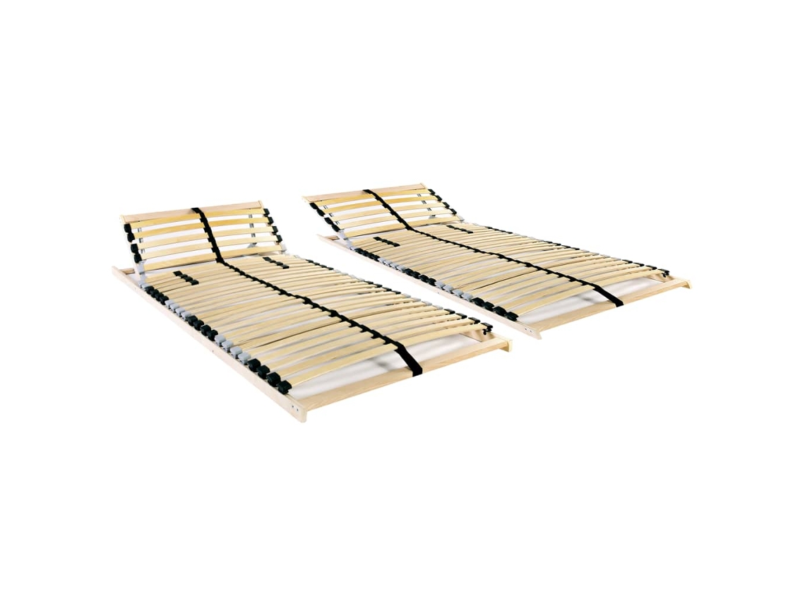 Vidaxl Estrados De Ripas 2 Pcs Com 28 Ripas 7 Zonas 80x200 Cm
