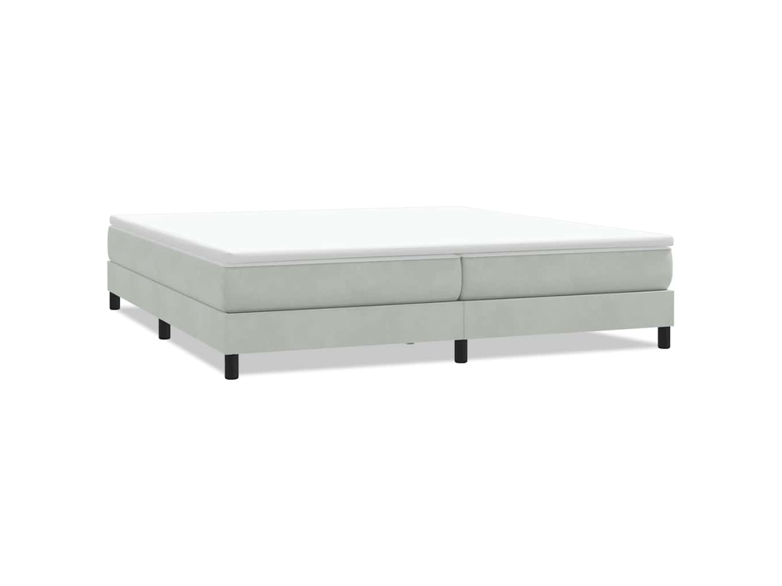 Cama com Molas em Veludo Cinzento Claro MAISON EXCLUSIVE (200x220 cm)