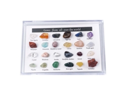Primerox kit de Minerais e Gemas Educativo 24 Peças Coleção de Rochas para Crianças Presente