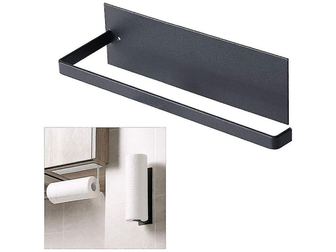 Suporte para Papel de Cozinha Nova Line, autoadesivo, sem furo, preto