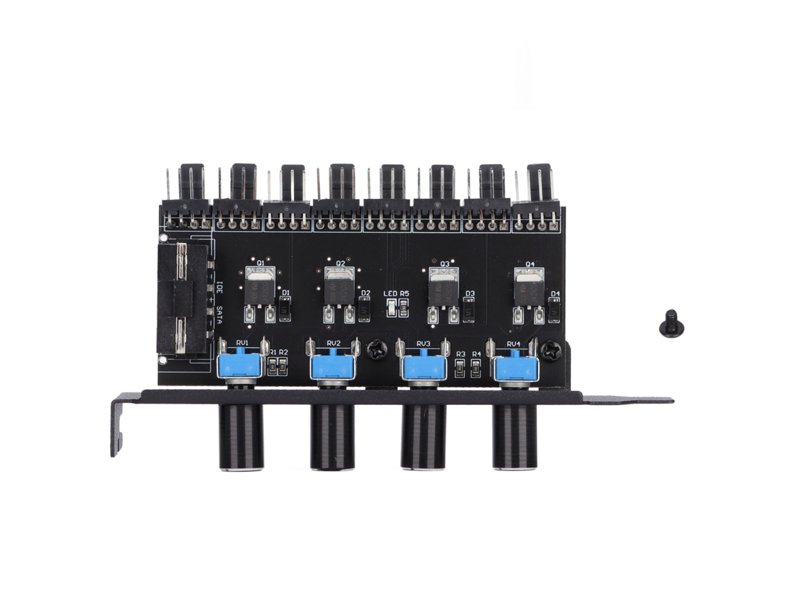 Controlador De Velocidade De Ventilador Pc Fan Hub 12v 4 Pinos 8 Canais 4 Botões Com Parafuso