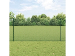 Vidaxl Cerca De Arame Soldado Com Postes 10 X 1,2 M Verde Malha