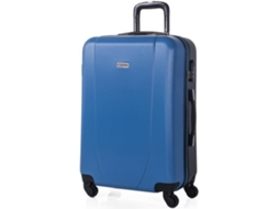 Mala de Viagem Média ITACA Abs Texturizado Malet Azul (65 X 44 x 24 Cm - 70 L)