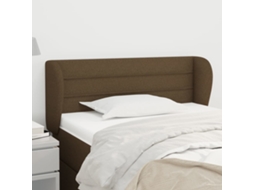 Vidaxl Cabeceira De Cama C/ Abas Tecido 83x23x78/88cm Castanho-escuro