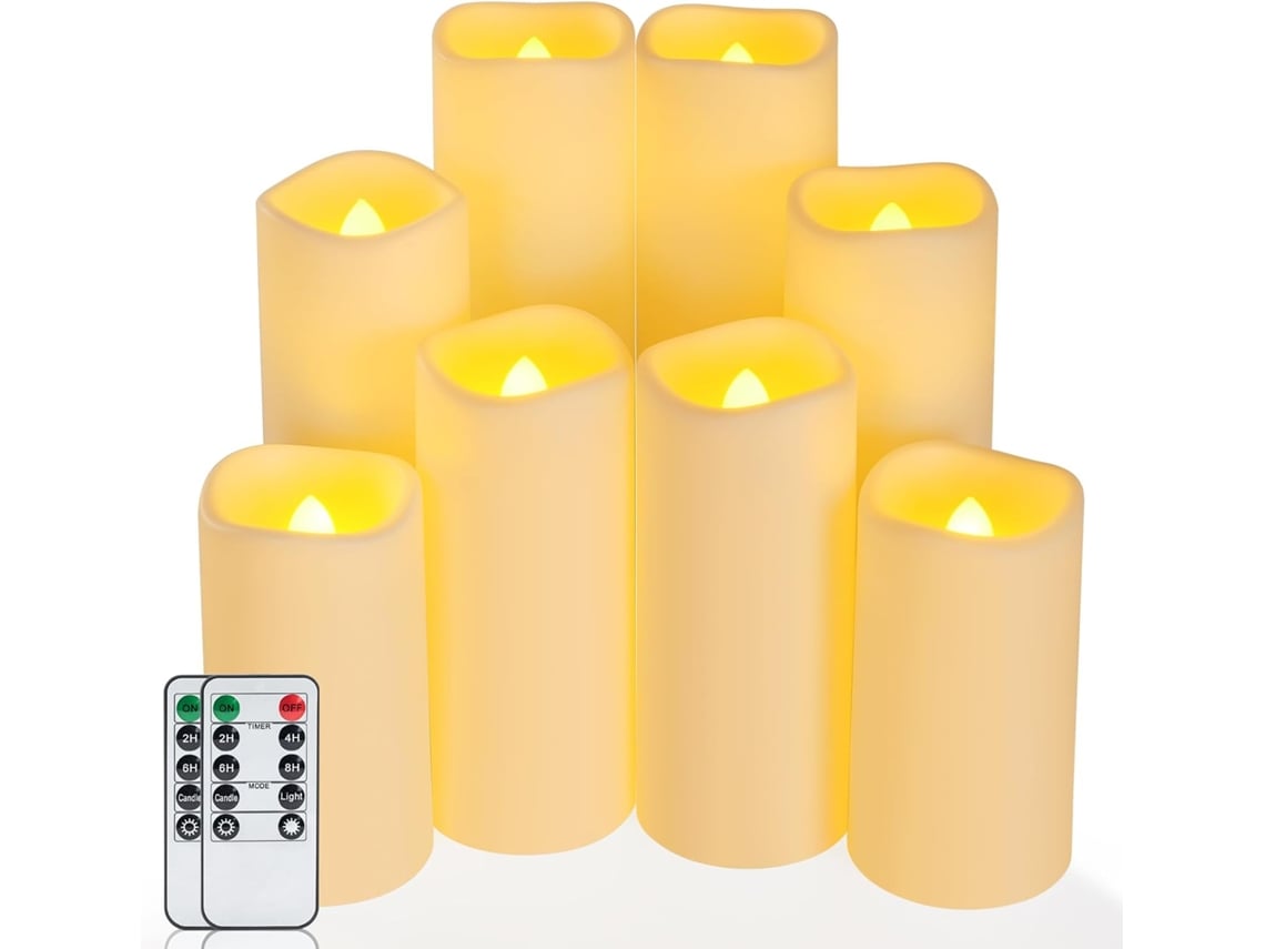 Kit 8 Velas Led Impermeáveis