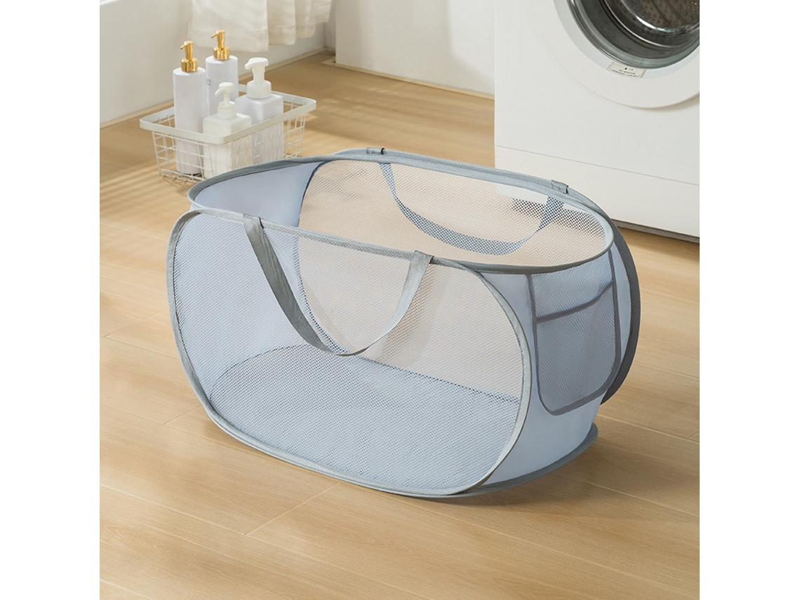 Cesta Dobrável De Roupa Suja Ventilada, Organizador Resistente Para Lavandaria, Solução Prática De Armazenamento Doméstico Sem Ocupação