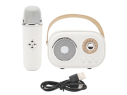 2026 altavoz Bluetooth Portátil com Microfone Máquina de Karaokê Recarregável para Festa em Casa Crianças Branco