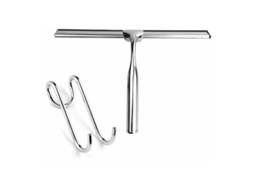 Raclete Para Box De Vidro Inoxidável,limpador De Vidros 26cm Com Gancho Sem Furos,para Banheiro,espelho E Superfícies De Vidro Btforus
