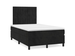 Cama Boxspring com Colchão 120x200 Cm Veludo Preto MAISON EXCLUSIVE