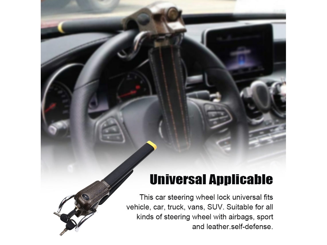 Car Steering Wheel Lock Anti-theft Premium Steel 3 Keys