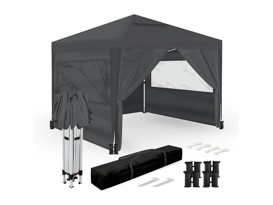 Wasabi – Tenda Dobrável 3x3 M – 4 Paredes Laterais – 4 Sacos De Areia, Estacas E Cordas De Fixação – Saco De Transporte