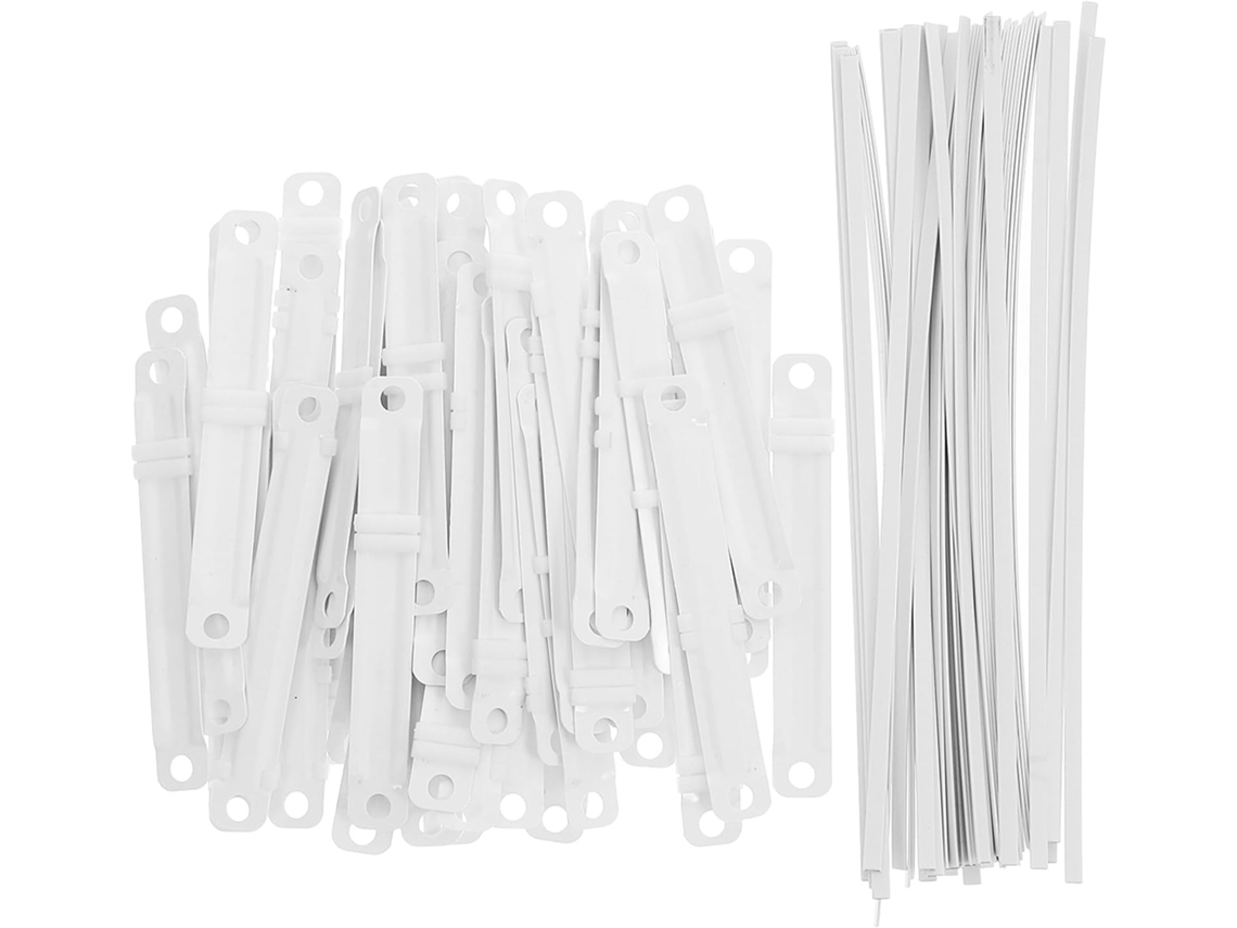 Magiclulu Prendedores De Papel Plástico Branco, Clipes De Encadernação Com 2-furos Para Documentos Soltos, Pacote Com