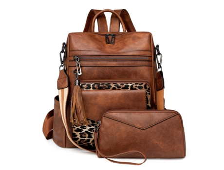 Bolsa De Ombro Feminina Para Viagem, Em Couro Pu Marrom Hexinyigjly