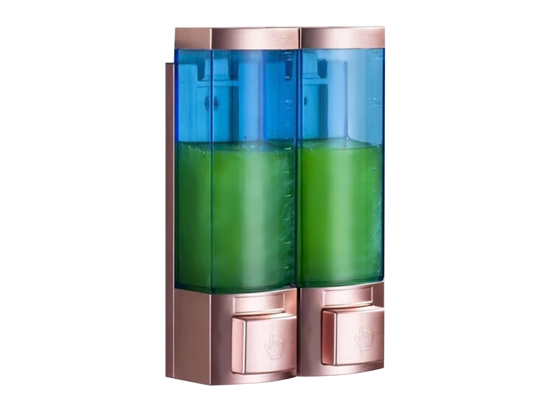 Dispensador de Sabão de Parede em ABS, Transparente, Azul, Ouro, Manual | S/MARCA