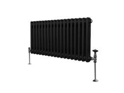 Radiador Tradicional Horizontal De 2 Colunas Em Preto – Aço Carbono 1,5 Mm, 1975 Btu, Pintura Em Pó Tripla, Suportes E