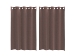 Maison Exclusive - Cortinas De Voile Com Ilhós 2 Pcs Castanho 140x175 Cm