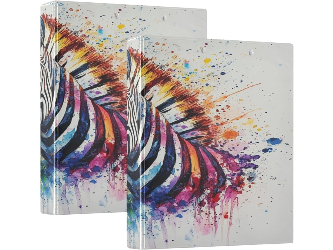 Pasta Escolar Branca Mighty Zebras De 1, 5-polegadas Com Bolsos Internos, Pacote Com 1 2-unidades, 200-folhas