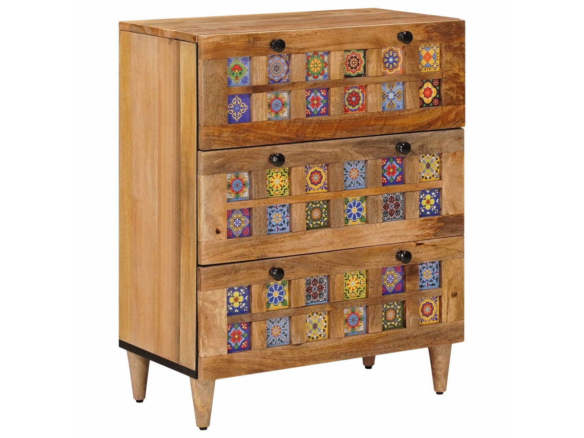 Vidaxl Buffet 60 X 33 X 75 Cm Madeira De Manga Maciça Natural