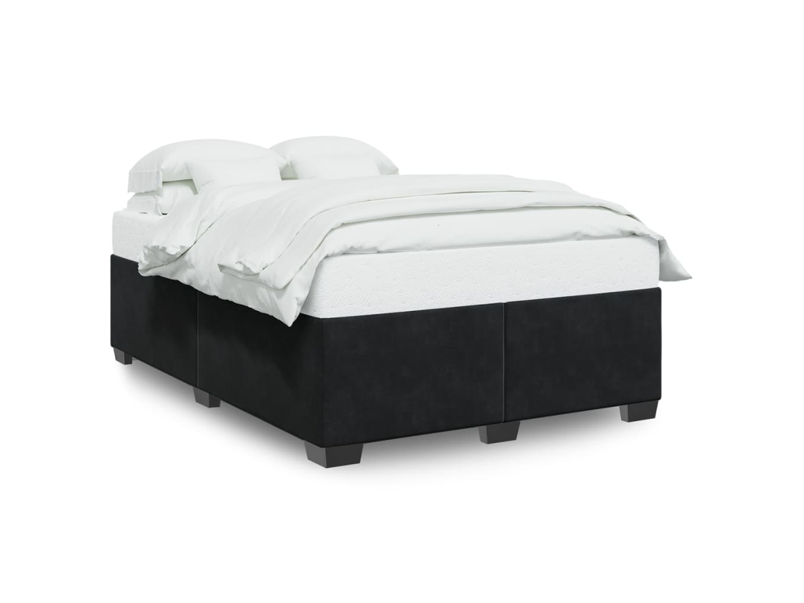 Estrutura de Cama Sem Colchão 160x200 Cm Veludo Preto MAISON EXCLUSIVE