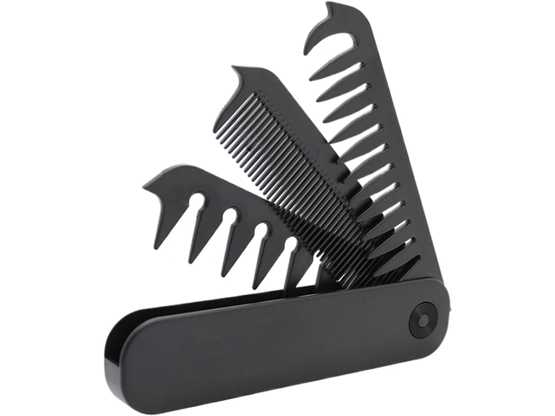 Pente Dobrável Escova De Cabelo Com Dentes Finos E Largos Ferramenta Cuidado Pessoal Compacta Para O Bolso Homens, Pais