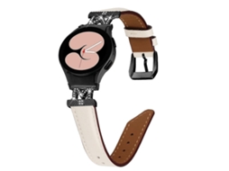 Pulseira De Couro Sarjado Em Formato De D Com A Letra M Para Samsung Galaxy Watch 6/6 Classic