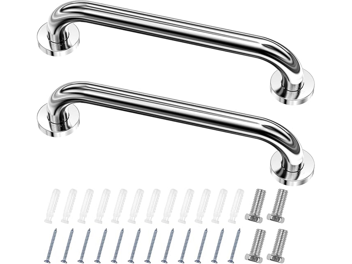 Apoios de Mão para Idosos 2 Pacotes Suporte de Parede Banheiro 30 Cm Aço Inoxidável Puxão do Vaso Sanitário Sem Deslizamento ZYBLSSBB