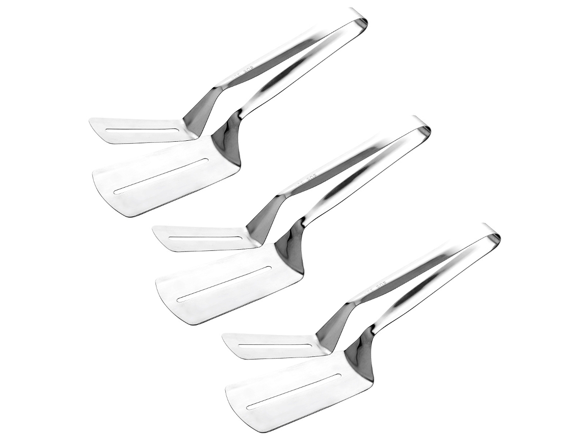 Conjunto De 3 Pinças Para Servir Alimentos, Em Aço Inoxidável 304, Para Pão, Saladas, Bolos, Buffet E Churrasco