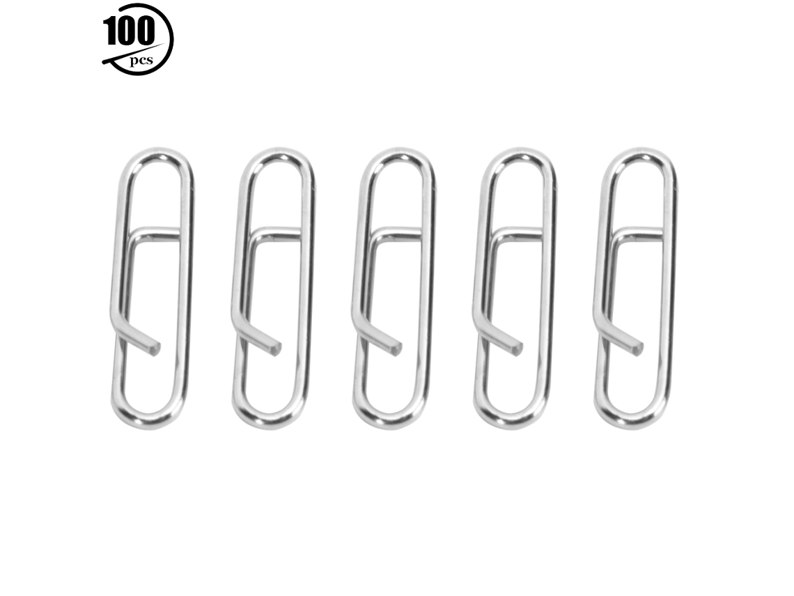 100 Clips de Aço Inoxidável para Pesca