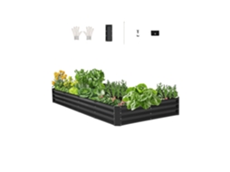 Vidro metálico elevado para jardim 2395 x 1200 x 280 mm, Cinza Escuro Vevor