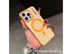 Capa Para Iphone 17 Laranja Fosca Transparente Magnética Ultrafina Com Cobertura Total