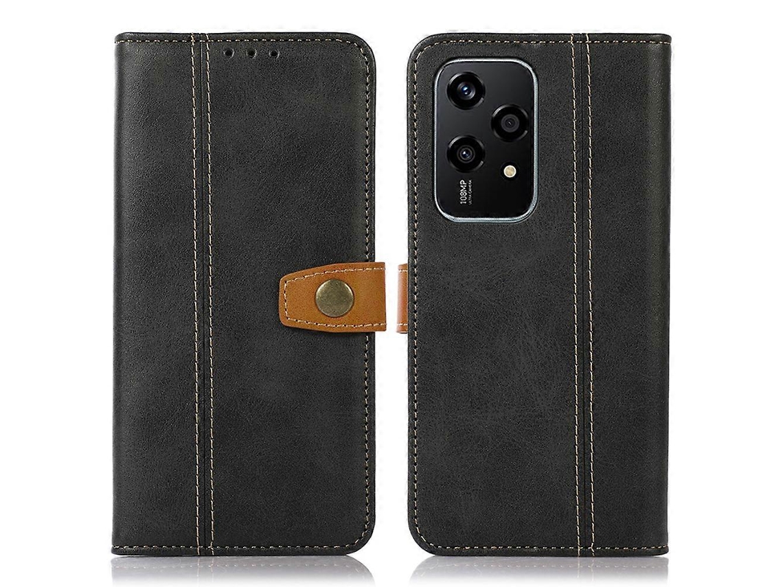 Compre For Honor 200 Lite Capa Com Suporte E Função Carteira Em Couro Com Textura De Bezerro, Preta