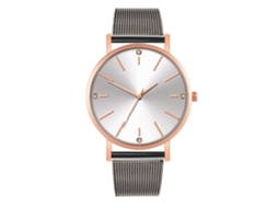 Reloj De Moda Para Parejas Con Correa De Malla Dial Redondo Cuarzo Unisex