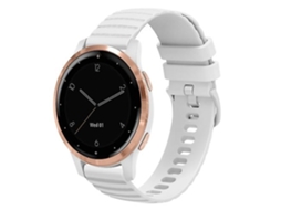 Pulseira De Relógio Lurelia Para Garmin Vivoactive 4s 18 Mm Wavy Dotted Solid Color Silicone Branco