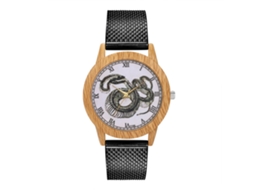 Reloj De Moda Para Hombre Y Mujer Con Correa De Malla Números Romanos Cuarzo Negro