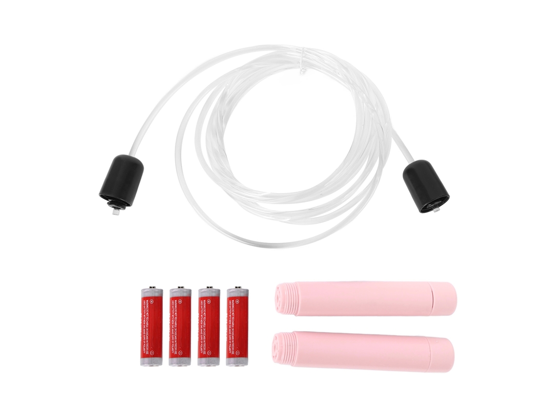 Corda De Pular Luminosa Led Rgb Com Alças Ergonômicas Leve Para Crianças E Adultos Fitness Rosa