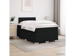 Vidaxl Cama Box Spring Com Colchão E Led Preto 120 X 200 Cm Tecido