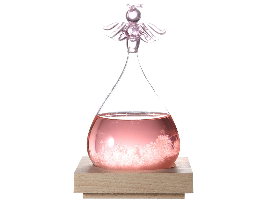 Garrafa de Previsão do Tempo em Vidro, Forma de Anjo, Presente, Dia dos Namorados, Rosa S/MARCA