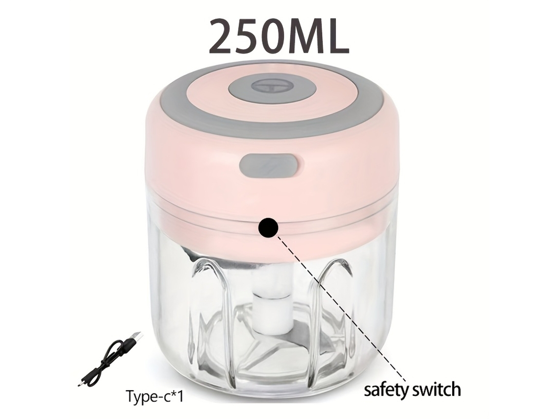 Pequeno Espremedor Elétrico, Recarregável, 300 ml, Rosa, STELASPLEN